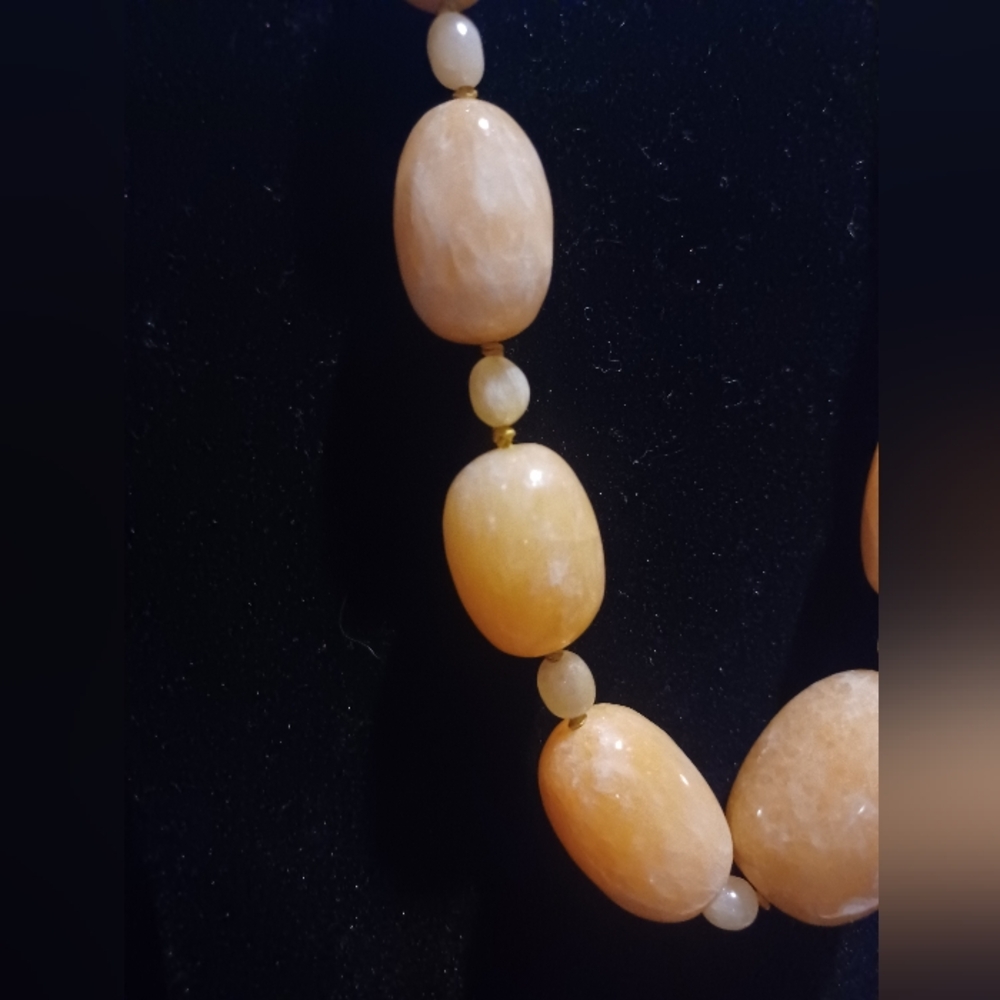 Barse Yellow Jade 925 Neckless - Picture 2 of 5